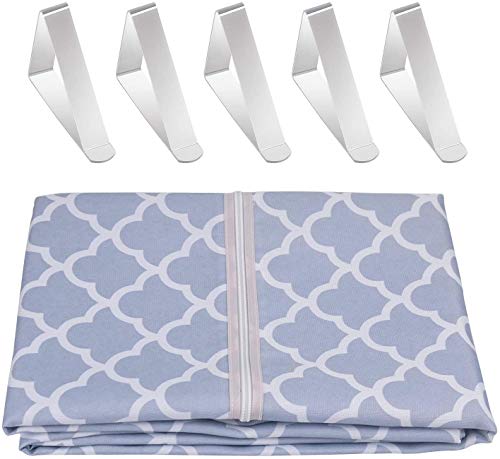 MKISHINE Tablecloth for patio table,bonus 6 clips fit patio table perfectly with opening for umbrella stand,robust, waterproof,machine washable w