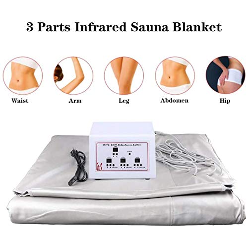 HUANGXING - Beauty Weight Loss Blanket, Sweat Steaming Body Shaper Blanket 3 Zones Digital Far Infrared (FIR) Heat Sauna Slimming Blanket Detox T