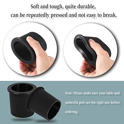 AIEX 2 Pcs Table Umbrella Hole Rings, Silicone Patio Table Umbrella Hole Plug, Soft Terrace Table Umbrella Wedge for Coffee Shop Milk Tea Shop Co