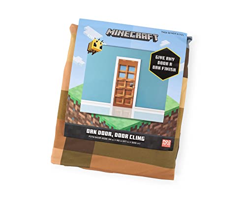 Robe Factory LLC Minecraft Oakdoor Fabric Door Cling | 34 x 82 Inches