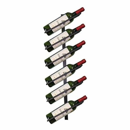 6 Bottle Wine Holder Vintage Metal Wine Bottle Rack Wall Mounted Organiser Storage Shelf for Bar,Kitchen,Restaurant