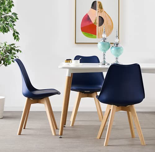 P&N Homewares Dining Table and Chair Set, White/Navy Blue, One Size