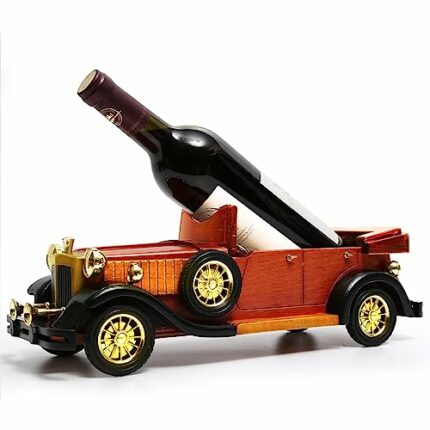 Arblel Wine Rack, Wine Storage Display Shelves Handmade Wooden Vintage Classic car Model wine holder Statue or Decorative, Gifts For Men