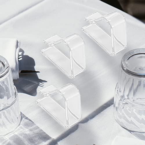 Disnace 4 Pieces Transparent Tablecloth Clip, Anti-Slip Tablecloth Fixing Clips, Acrylic Table Cloth Clips, Tablecloth Holder for Outdoor Garden