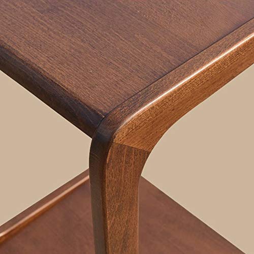 N/A Fashion Leisure Solid Wood Sofa Side Table with Wheels Bedside Table, Living Room Furniture Snack Table Bedroom Bedside Table