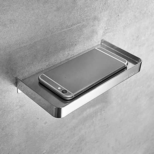 JJZXD Punch Free 304 Stainless Steel Mobile Phone Holder Bathroom Shelf (Color : Svart)