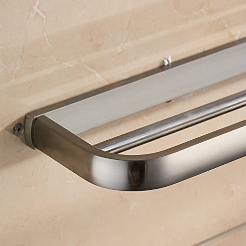 HIGOH Towel Racks, Towel Rail for Bathroom,Dual Rail Lavatory Wall Mounted Brushed Nickel,Brass Length Double Towel Bar,Contemporary Towel Holder