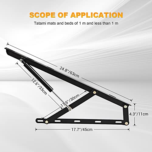 Dyna-Living 2FT Storage Bed Lift Mechanism Heavy Duty Gas Spring Bed Storage Lift Kit for Storage Box Bed Sofa Storage Space Saving