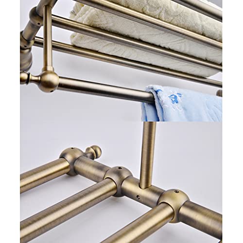 HIGOH Towel Racks,Bathroom Towel Rack Wall Mounted Towel Holder,Bathroom Hardware,Zinc Alloy Bath Towel Rack,Bronze Antique Towel Shelf