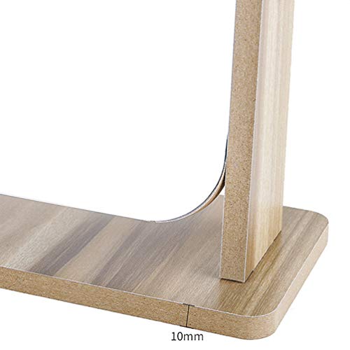 FRCOLOR Makeup Mirror with Wooden Stand 360 Degree Rotatable Vanity Makeup Mirror Portable Tabletop Mirror for Bathroom Shaving (L)