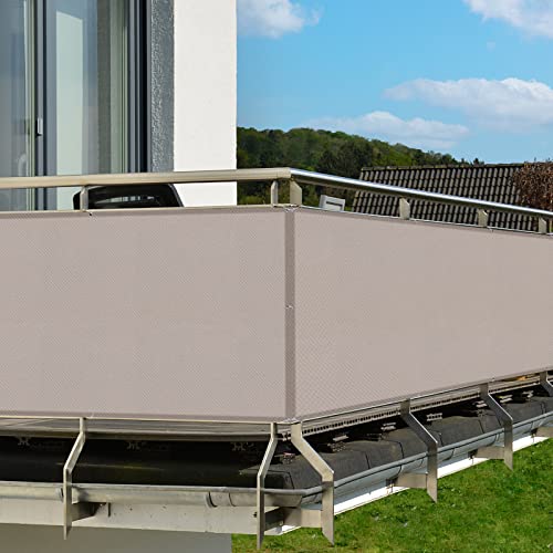 HENG FENG Balcony Screen Privacy Screen 90X500cm PES,UV and Weatherproof for Garden Terrace No Drilling With Ties,Anthracite
