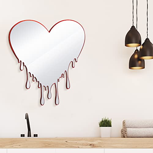 Melting Heart Mirror Heart Mirror Heart Shaped Mirror Heart Wall Decor Wall Mirror Decorative Mirrors for Wall Living Room Bathroom Wall Art Deco