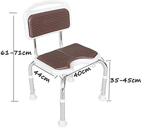 Bath Stools,Shower Stool Bath Chair Bathroom with Backrest Seat Made of Stainless Steel Height Adjustable Portable Non-Slip Handicapped Mature Wo