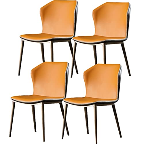 Kitchen Dining Room Furniture Chairs Dining Chairs Set Of 4 Modern Microfiber Leather Kitchen Living Room Chairs,Side Chair with Faux Antique Cop
