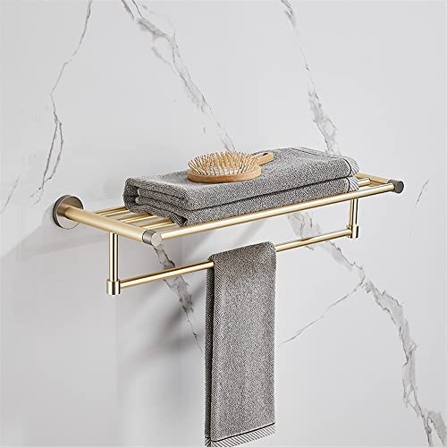 HIGOH Towel Racks,Bathroom Towel Rack Wall Mounted Towel Holder,Brass Bathroom Towel Holder,Bathroom Shelves Storage Rack Hardware