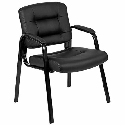 Flash Furniture Flash Fundamentals Executive Reception Chair with Metal Frame, Black, Set of 1