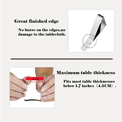 DDUP Table cloth clips 12 Pcs Tablecloth Clips - Heavy Duty Picnic Table Clips, Stainless Steel Table Cloth Cover Clamps, Table Cloth Holders Ide