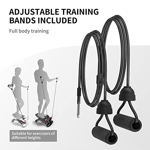 PROIRON Steppers for Exercise, Mini Stepper Machine with Display, Step Exercise Machine with Resistance Bands for Home Workout, Up Down Stair Cli