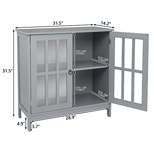 DSHGDJF Buffet Sideboard Entryway Serving Storage Cabinet with 2 Doors 80x36x80cm Disassembly Inner Compartment Mdf Gray