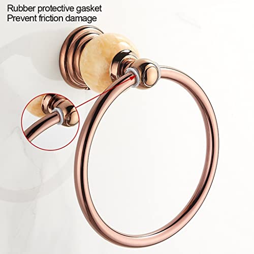 HIGOH Towel Racks,Towel Holder Bath Towel Holder, Bathroom Hand Towel, Rose Nordic Towel, round Bath Towel Hanger Holder, Wall Mounted Hanging Ra