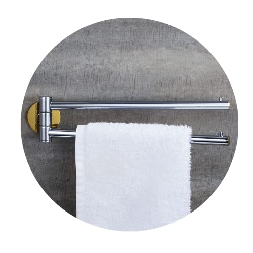 Essentials Double Towel Bar,Chrome Finish Swivel Towel Rail