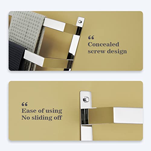 KOKOSIRI Towel Bars Bath Towel Holders Chrome Bathroom 3-Tiers Ladder Towel Rails Wall Mounted Towels Shelves Rack Polished Stainless Steel, B500