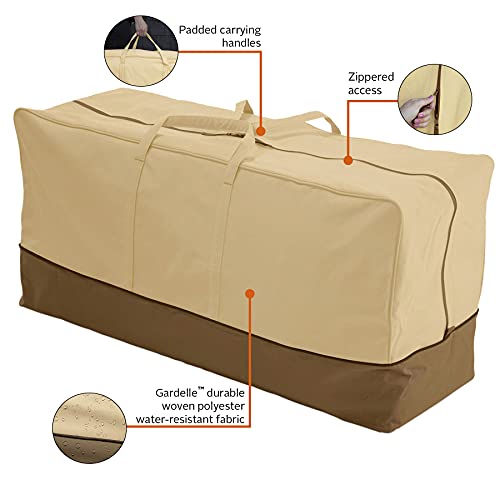 Classic Accessories Veranda Garden Cushion & Cover Storage Bag, Pebble/Bark/Earth (115cm, Oversized)