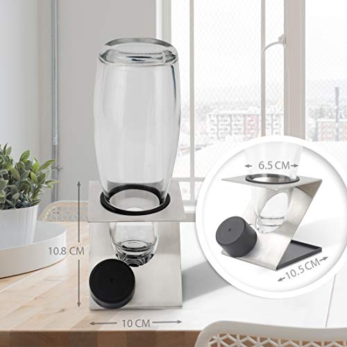 LEVIVO Bottle Holder / Drying Rack for Home Soda Maker Bottles, glass & PET, includes a Drip Catcher Tray, Premium Quality, Clever Z Design, Avai