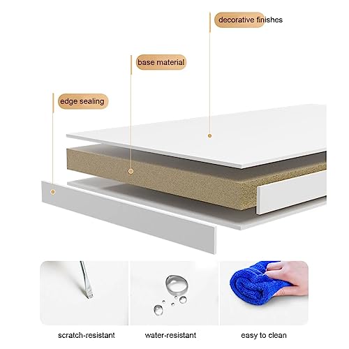 HAWEWE Vanity Table With Mirror And Lights White Makeup Table Vanity Dresser With 5 Drawers, Storage Shelves For Women Girls Bedroom Living Room