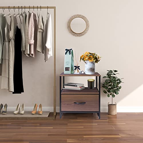 Meerveil Chest of Drawers,Storage Tower,Nightstand,Storage Dresser Closet for Living Room, Bedroom,Hallway, Nursery, Kid,Home Storage,Metal Frame