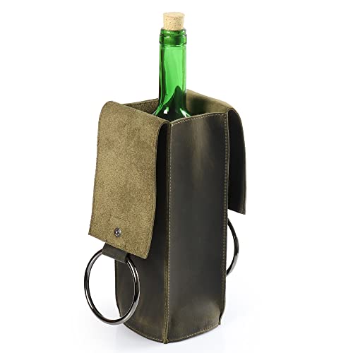 Londo Genuine Leather Wine Bottle Holder and Carrier