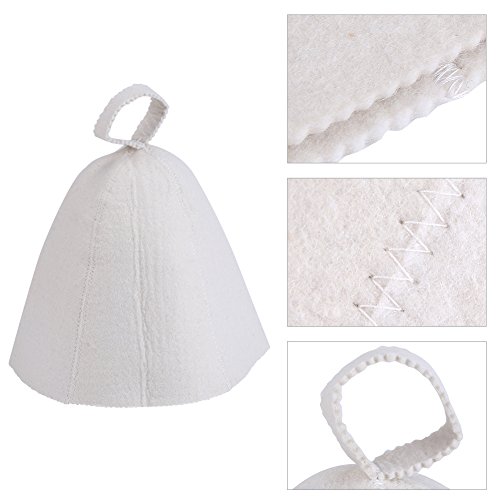 Sauna Hat,sauna hat wool100% Organic Wool Felt Hats sauna accessories Sauna Hat for men women with Loop Supply for Hot Dry Steam Room Bath Protec