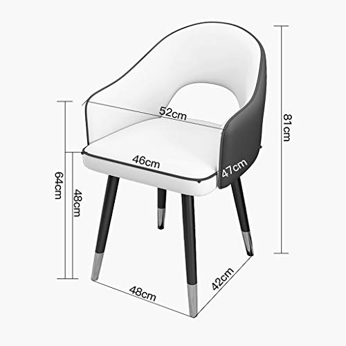 Modern Kitchen Dining Room Chairs Leather Dining Chairs Living Room Armchair with Black Metal Legs And Backrest For Living Room Bedroom Kitchen (