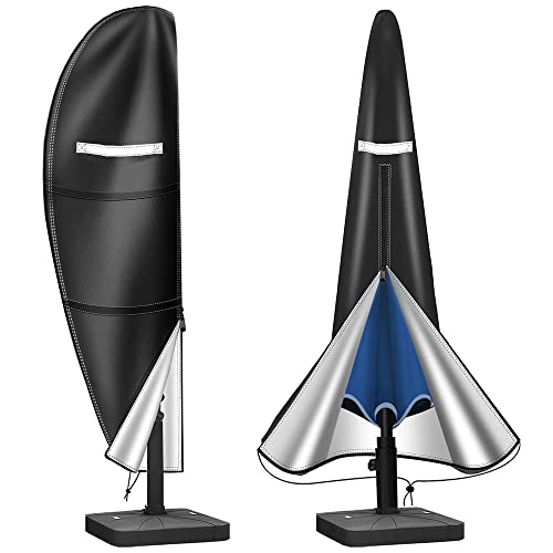 Parasol Cover Waterproof Cantilever Parasol Protective Cover 420D Outdoor Umbrella Cover for 2 to 4m Oxford Fabric Garden Outdoor Umbrella (280 x