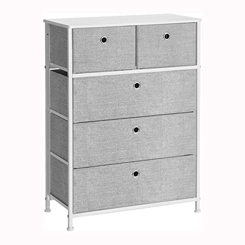 FGHOEV Storage Chest Dresser 5 Fabric Drawers Closet Apartment Dorm