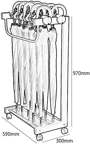 FBITE Umbrella Stands,Locked Folding Floor Storage Shelf Big Lock Creative Home Hotel Lobby Office Umbrella Holder,10+10 Umbrella/10+10 Red Umbre