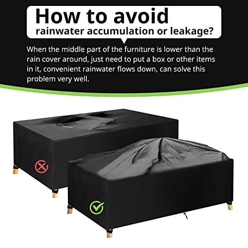 csvictory Garden Furniture Cover,Garden Table Cover420D Heavy Duty Anti-Tear Oxford fabric Waterproof, Windproof, Anti-UV,Outdoor Patio Table Cov