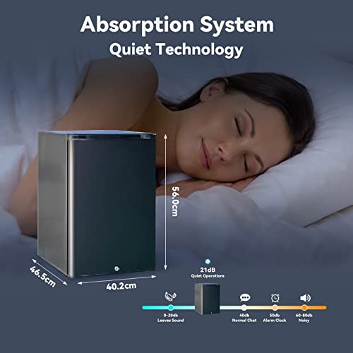 Techomey 2 Way Fridge 12V 240V, 12V Fridge for Campervan with Lock, 40L 12V Campervan Fridge for Caravan, Truck, Car, Motorhome, Office, Home, Ho