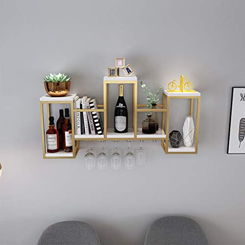 Nordic Gold Wine Racks Wall Holder, White Wood Board Wine Bottle Holder Wall Mounted Wine Holder, Wall Shelf Storage Organizer Rack, 106×20×60cm