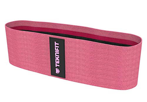 Teknifit Glute Band - Premium Fabric Resistance Band - Non Slip Design for Women - Pink OR Black Booty Band - Inc. Free Workout E-Book (DOWNLOAD)