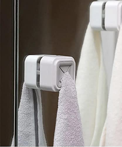 Premium Adhesive Towel Holder Self Adhesive Towel Hook Chrome Finish & Easy Installation Firmly Holds Without Tearing Wall Mount for Bathroom, Ki