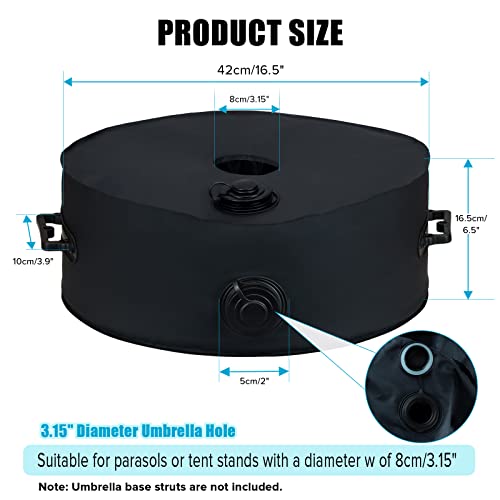 RELEDESA 1000D Round Umbrella Base Weight Bag, Up to 50 lbs Water, Parasol Base Weights Bag with 2 Handles, Suitable for 3.15" Diameter of Outdoo