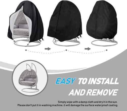 Patio Hanging Chair Covers, OUTTDID Egg Swing Cocoon Chair Cover with Zipper , Rocking Chair Cover, Swing Seat Chair Cover with Drawstring Zipper