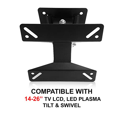 IMBTECH Mounting TV Wall Bracket Full Motion Swivel Tilt TV Wall Mount Bracket For 14 15 20 22 24 Inch TV's - Super Strong Full Motion Monitor Wa