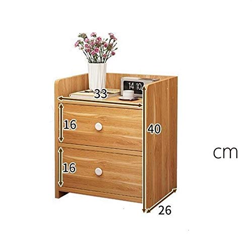 JYDQM Double Drawer Design Bedroom Bedside Table, Simple Bedside Table Bedroom Wooden Locker