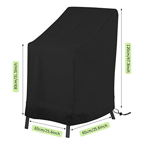 KANOSON Garden Stacking Chair Cover, Waterproof Patio Chair Covers Windproof, Anti-UV Heavy Duty, 210D Oxford Fabric Protective Cover for Outdoor