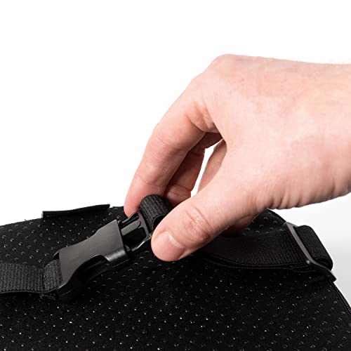 Hudsonboon Rowing Machine Seat Cushion - Black with White Embroidery Memory Padding - Complete with Mesh Cover- Anti-Slip Bottom with Straps