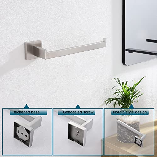KOKOSIRI Hand Towel Holder Brushed Nickel Towel Bars 2 Pack Stainless Steel Bathroom Hardware Kitchen Paper Towel Holder Wall Mount, B3003BR-P2
