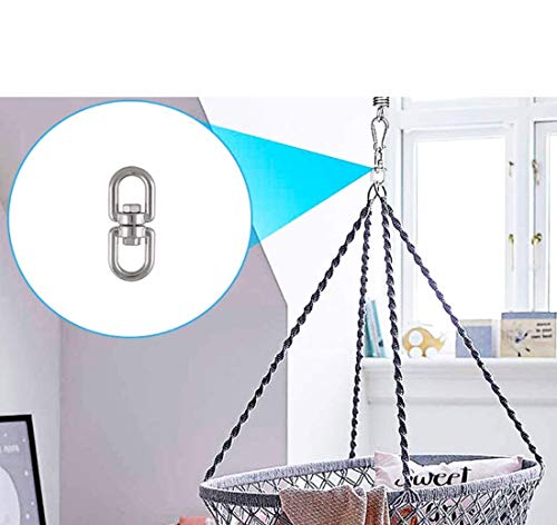 Concisea 6PCS Swivel Hooks,Heavy Duty M4 Double-Ended Swivel Hook Eye to Eye Swivel Shackle Ring Connector for Hanging Chair Swivel Grill,Sandbag
