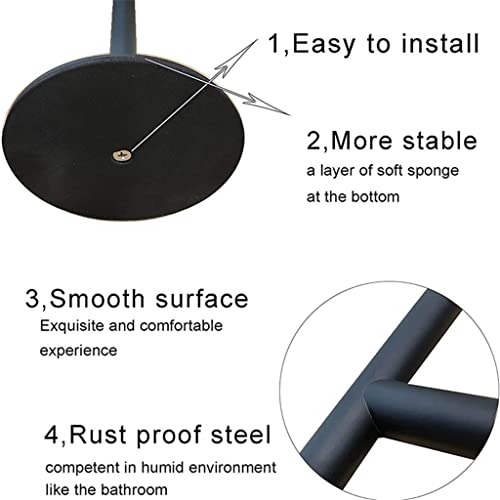 CHUNYU Portable Hand Towel Holder Stand For Bathroom Stainless Steel Countertop Towel Rack Stand Brushed Matte Black